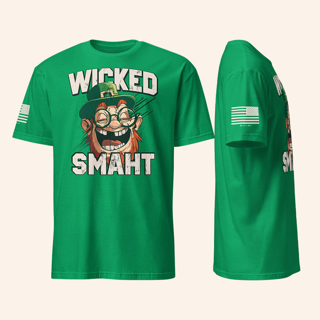 1 Nation Design Merch Wicked Smaht T-Shirt St Patrick's Day Merch Gifts For Friends - Lily Birch Market