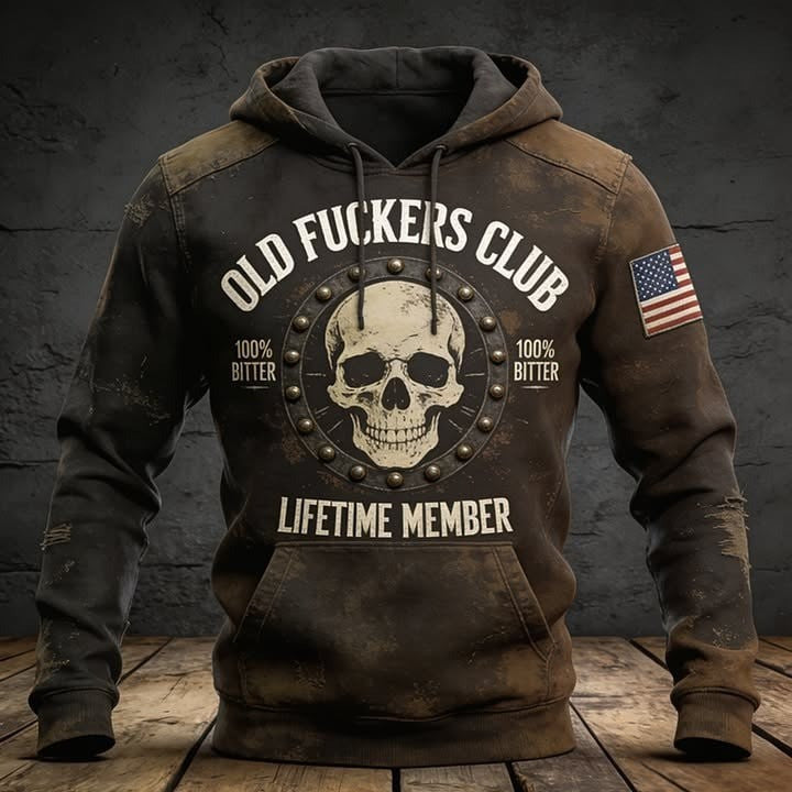100 Bitter Old Fuckers Club Lifetime Member Vintage Hoodie Funny Cool Sayings Clothing For Men - Lilybirchmarket