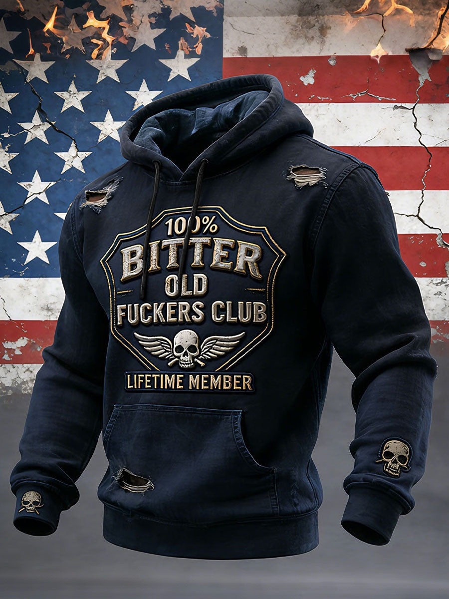 100 Percent Bitter Old Fuckers Club Hoodie Mens Lifetime Member Hoodie Funny Father's Day Gifts - Lilybirchmarket