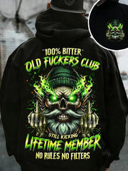 100 Percent Bitter Old Fuckers Club Hoodie Skull Middle Finger Hoodie Funny Father's Day Gifts - Lilybirchmarket