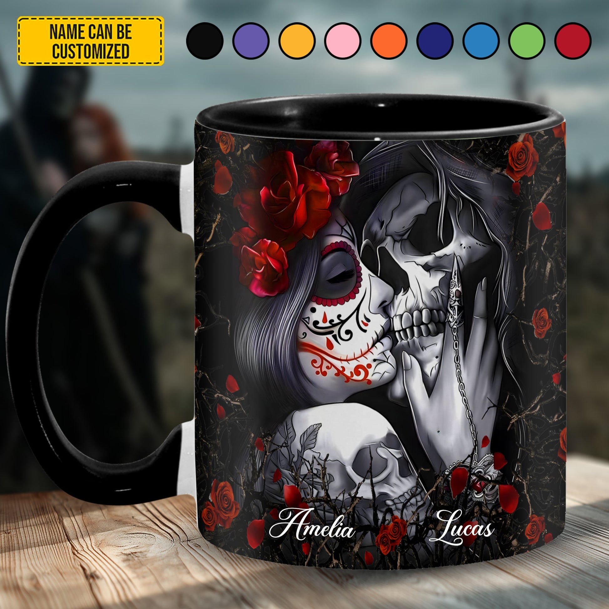 From Our First Kiss - Personalized Tatoo Couple Accent Mug