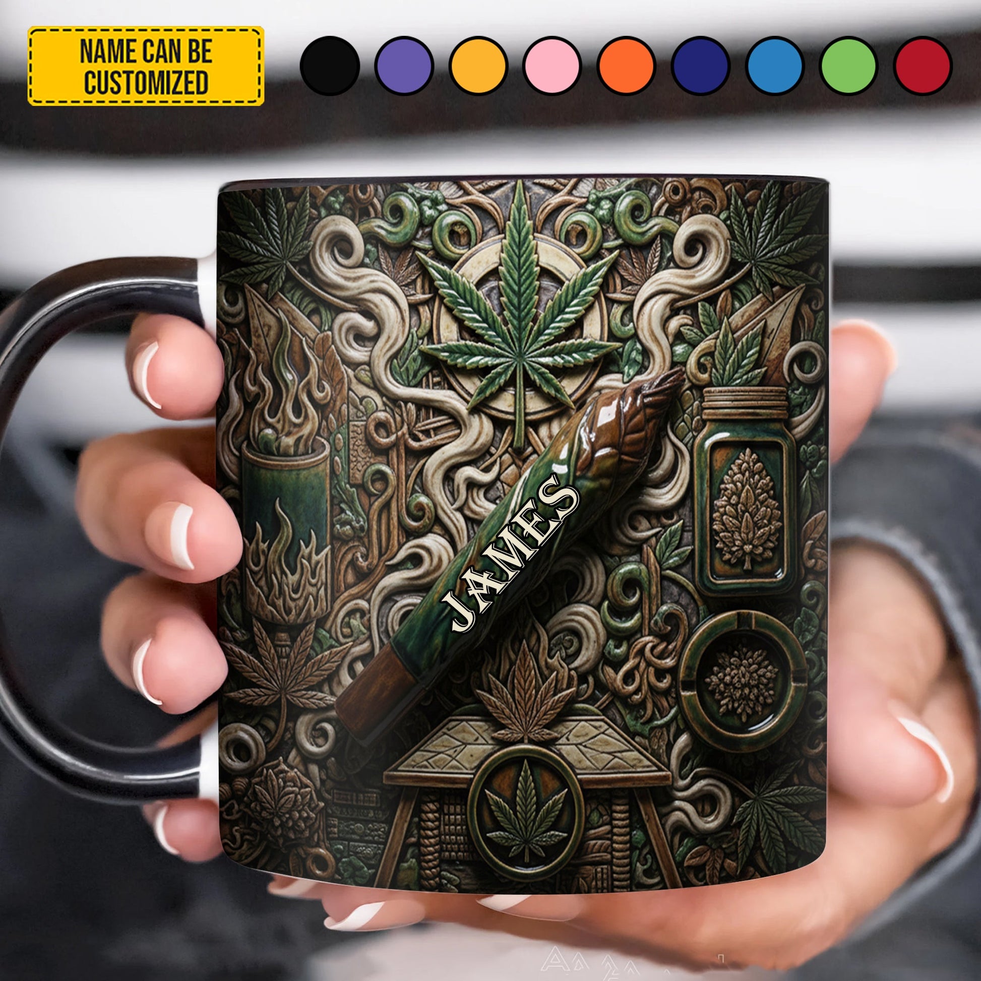 Evergreen Calm – Personalized Weed Accent Mug