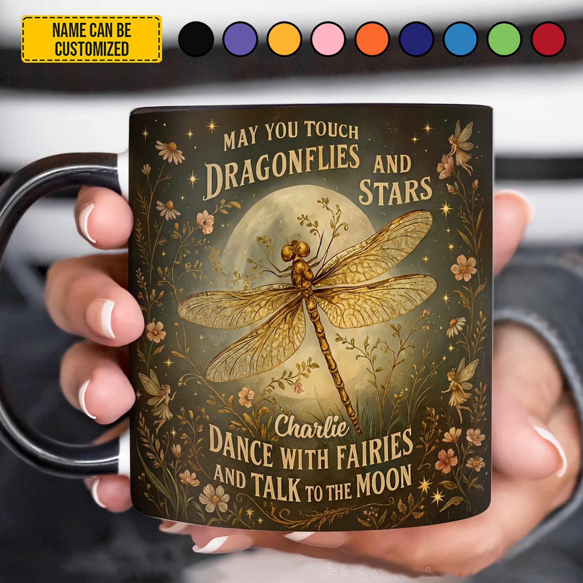 May You Tough Dragonflies - Personalized Dragonfly Accent Mug