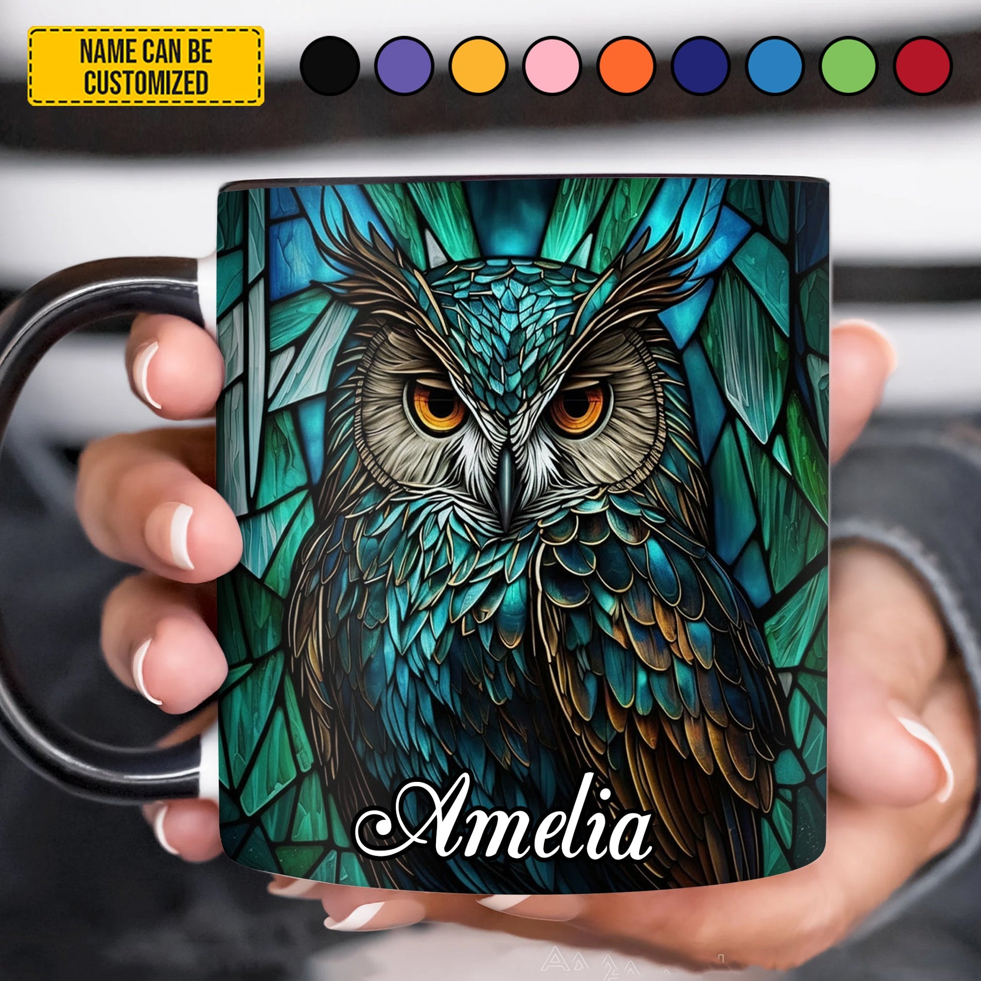 Mysterious Owl - Personalized Owl Accent Mug
