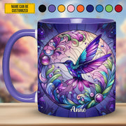 Colorful Hummingbird - Personalized Hummingbird Accent Mug