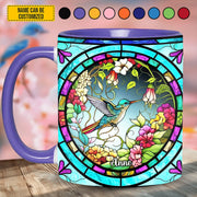 Stained Glass Hummingbird - Personalized Accent Mug