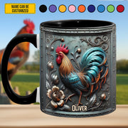 Vintage Chicken With Flowers – Personalized Chicken Accent Mug