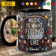 Personalized Guitar Lover Accent Mug