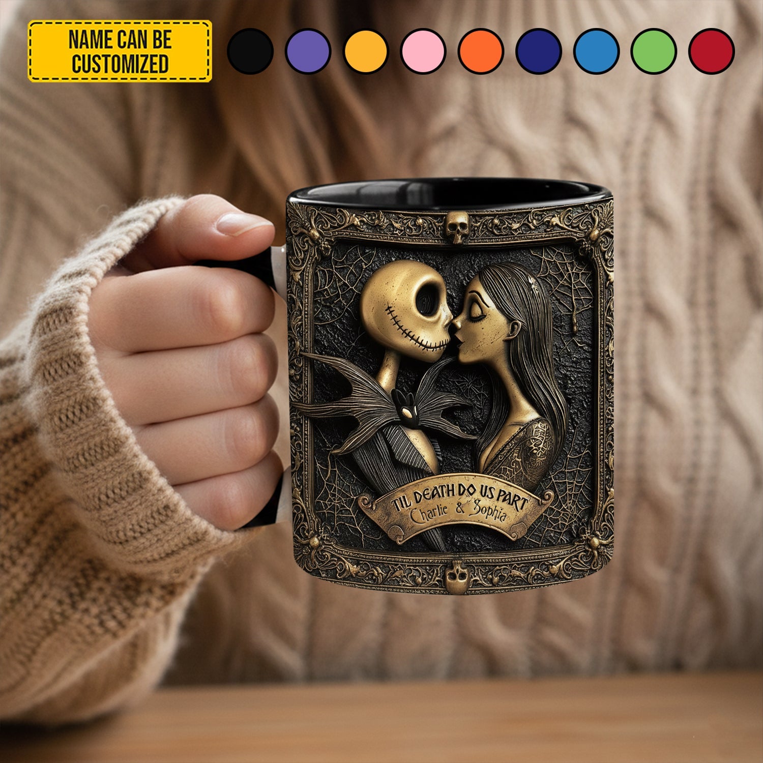 Personalized Gothic Couple Accent Mug