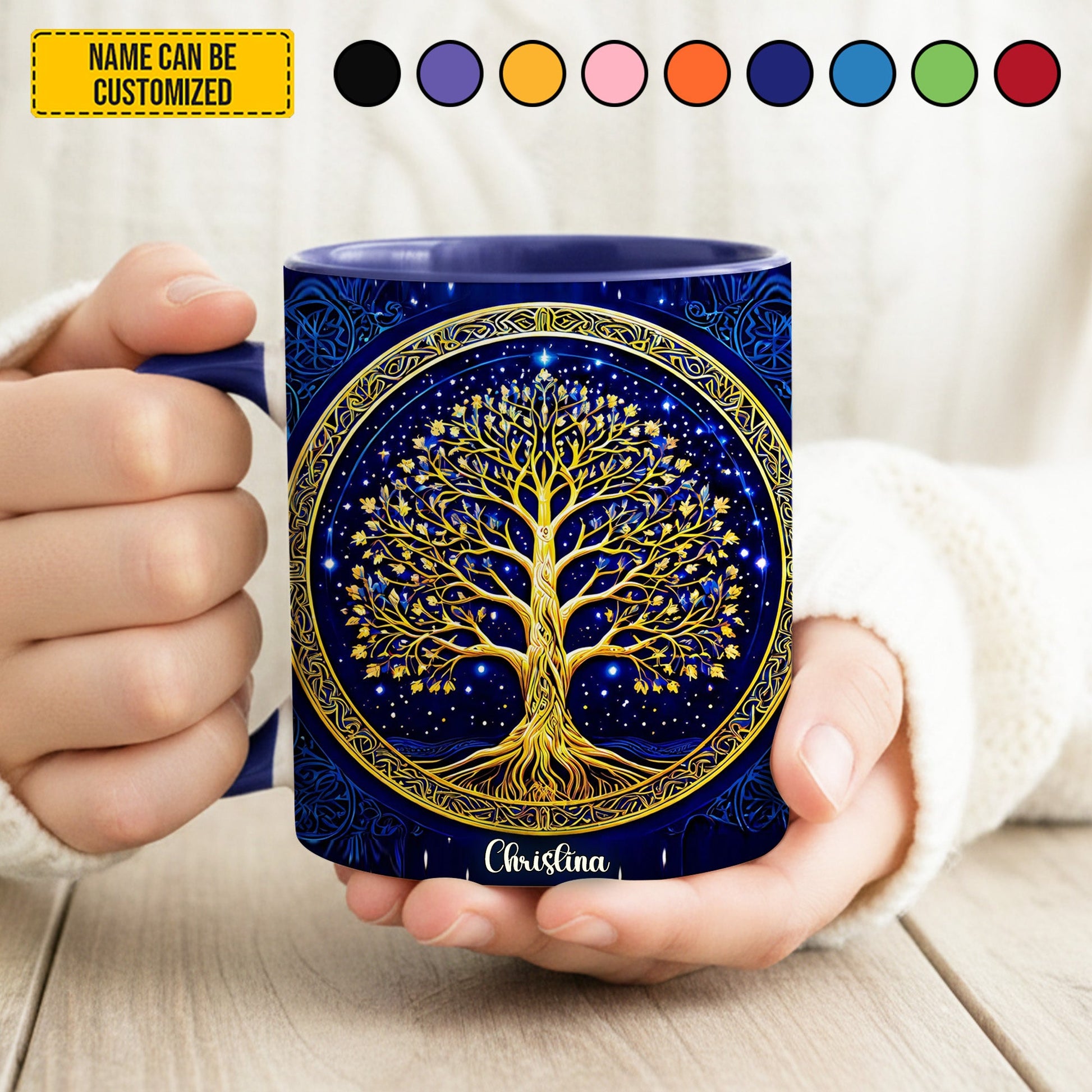 Personalized Tree Of Life Accent Mug