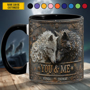 You and me wolf - Personalized Accent Mug