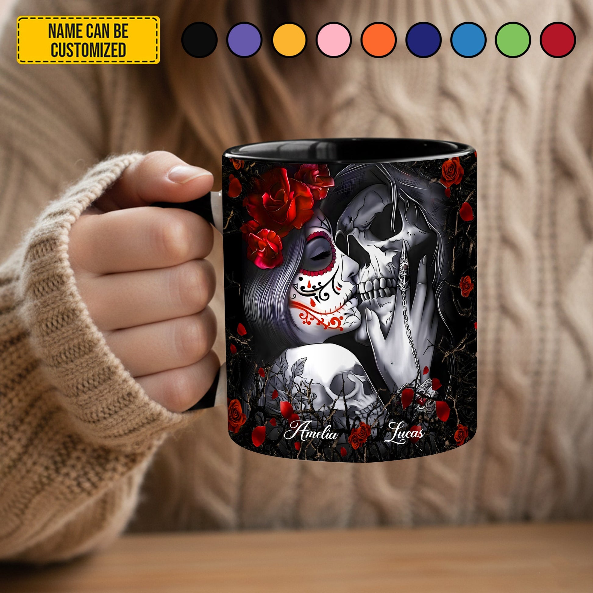 From Our First Kiss - Personalized Tatoo Couple Accent Mug