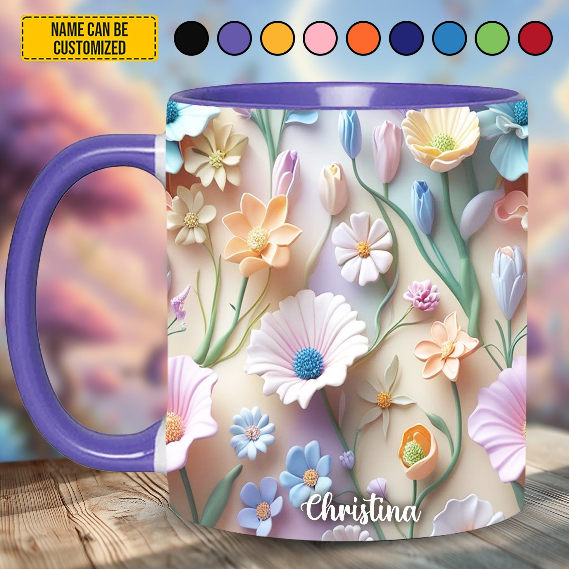 Beautiful Wildflowers - Personalized Wildflower Accent Mug