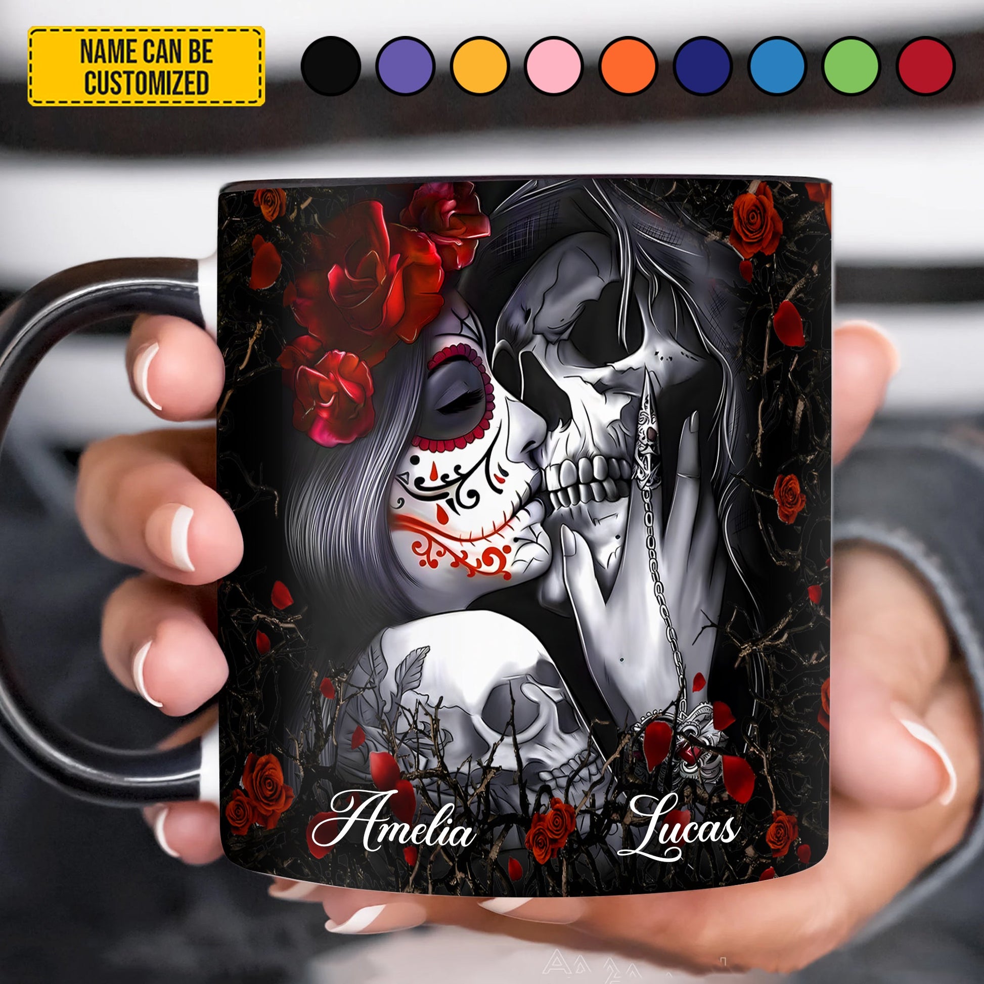 From Our First Kiss - Personalized Tatoo Couple Accent Mug