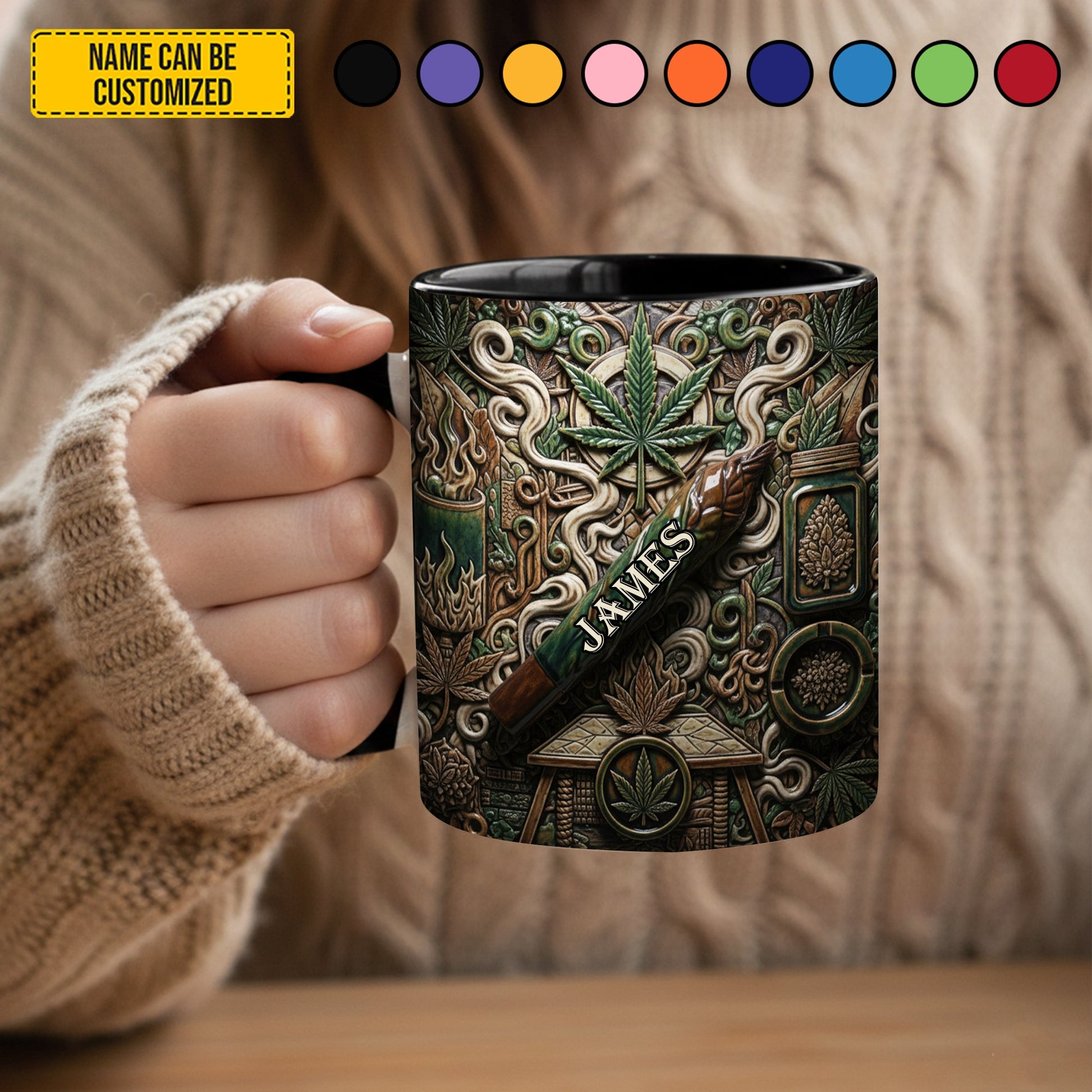 Evergreen Calm – Personalized Weed Accent Mug