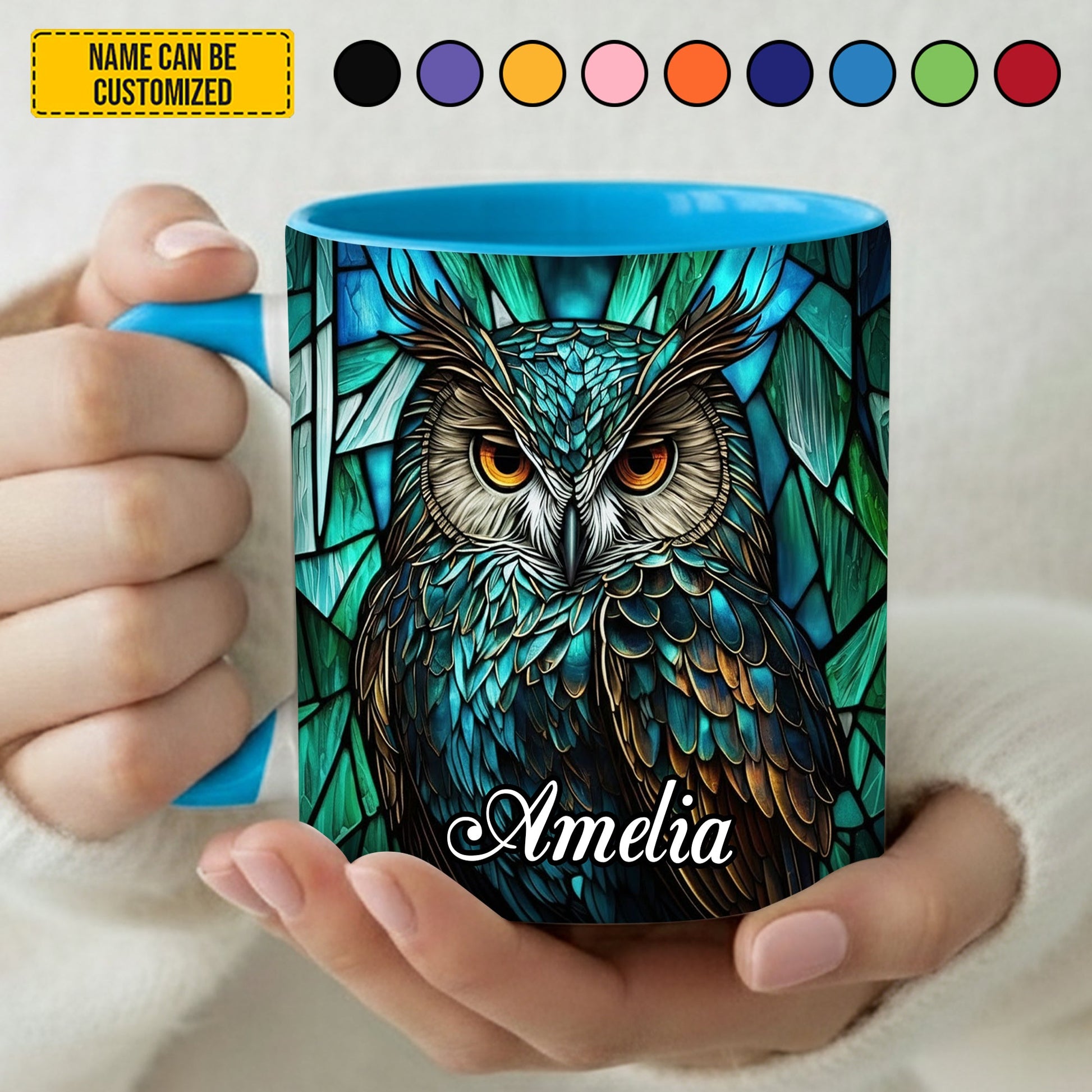 Mysterious Owl - Personalized Owl Accent Mug