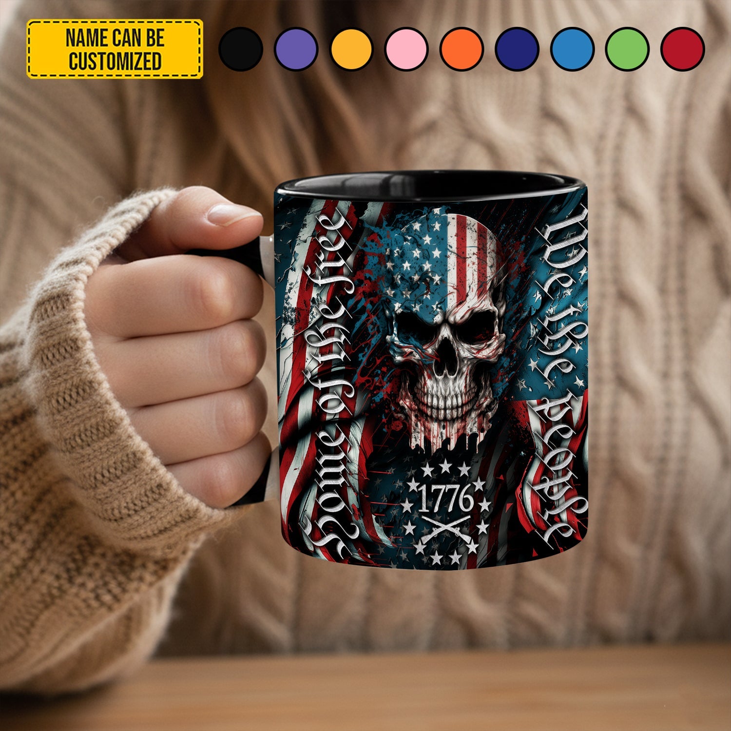 We Are People - Patriotic Skull Accent Mug