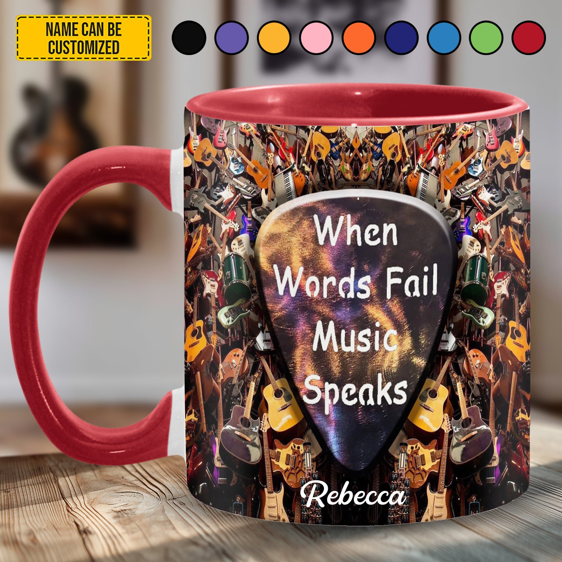 Music Speaks - Personalized Guitar Accent Mug