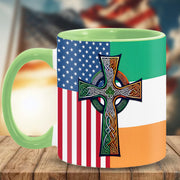Irish-American Celtic Cross Accent Mug