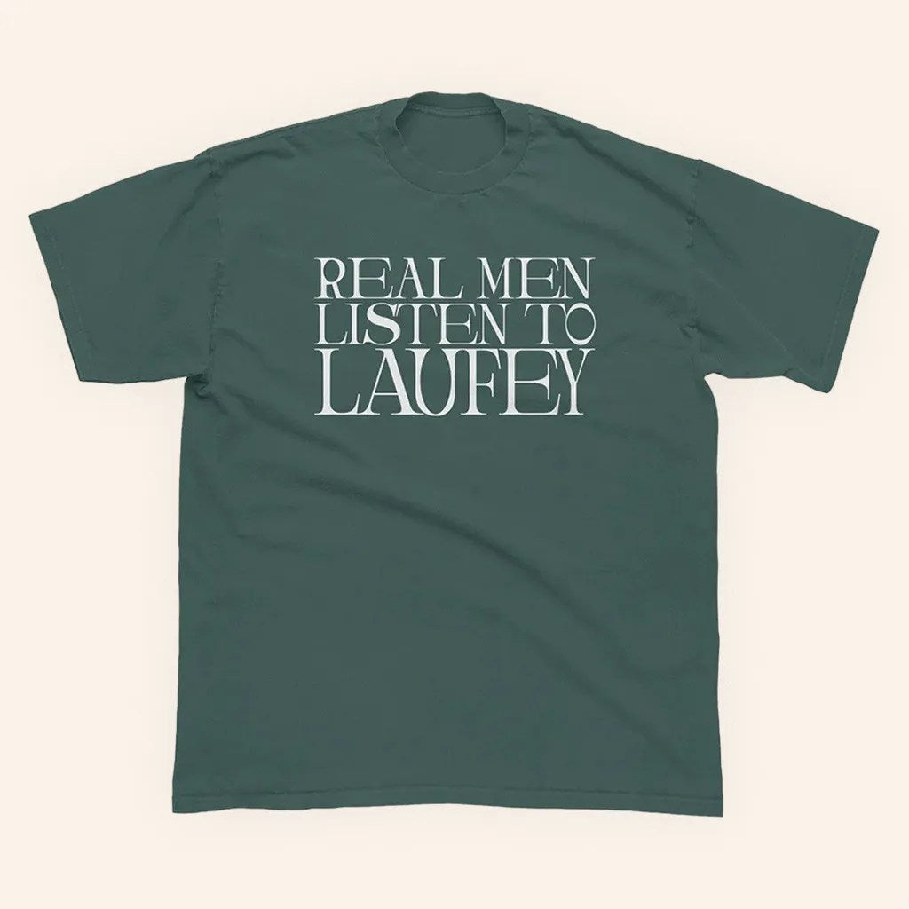 Laufey Merch Real Men Listen To Laufey T-Shirt Music Gift Ideas For Guys - Lily Birch Market