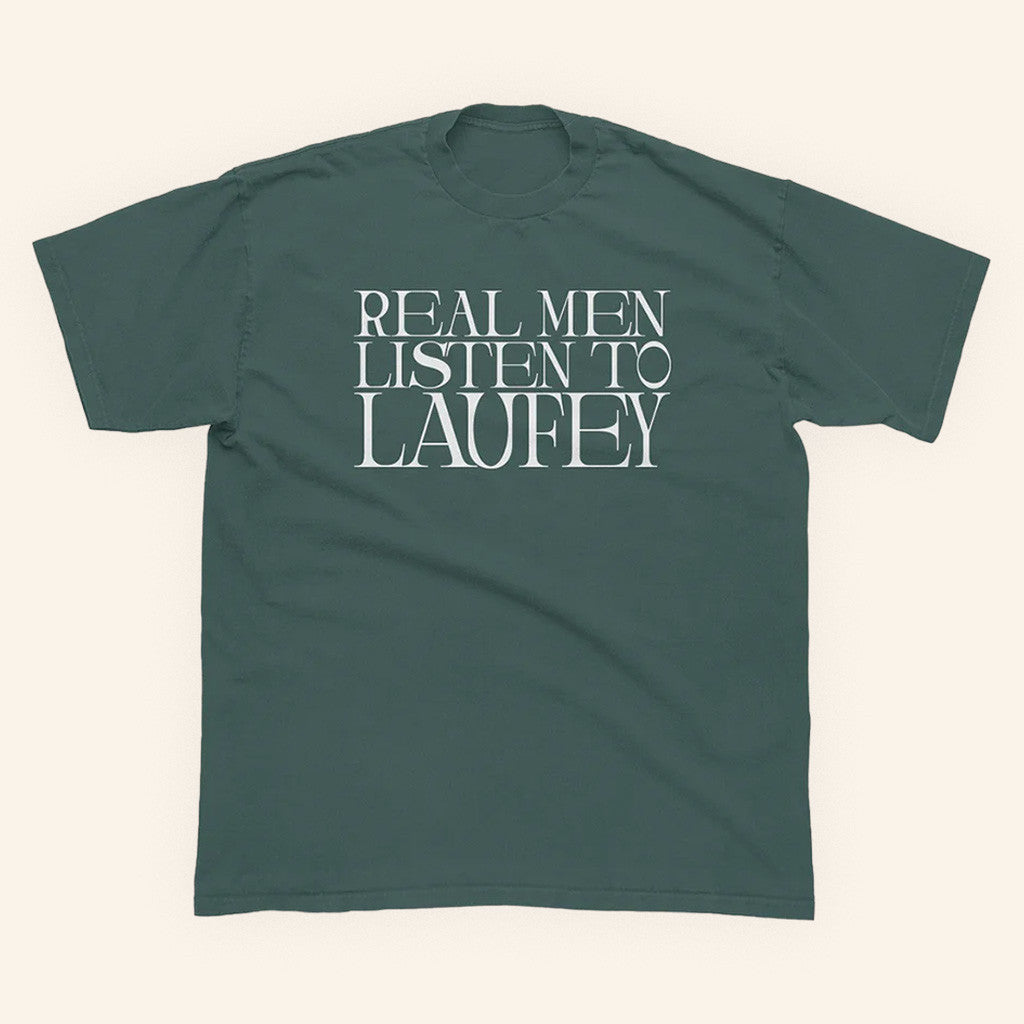 Laufey Merch Real Men Listen To Laufey T-Shirt Music Gift Ideas For Guys - Lily Birch Market