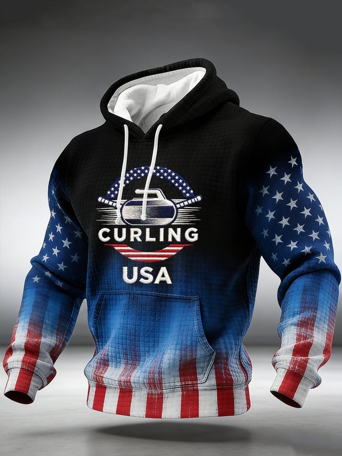 USA Curling Winter Sports Hoodie Game Day Apparel Teams USA Hoodie Gifts For Curling Fans