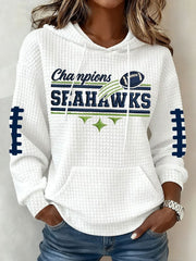 Seattle Football Champions Hoodie For Women's Seahawks Merch Game Day Hoodie Football Fan Gifts - MadebyMun