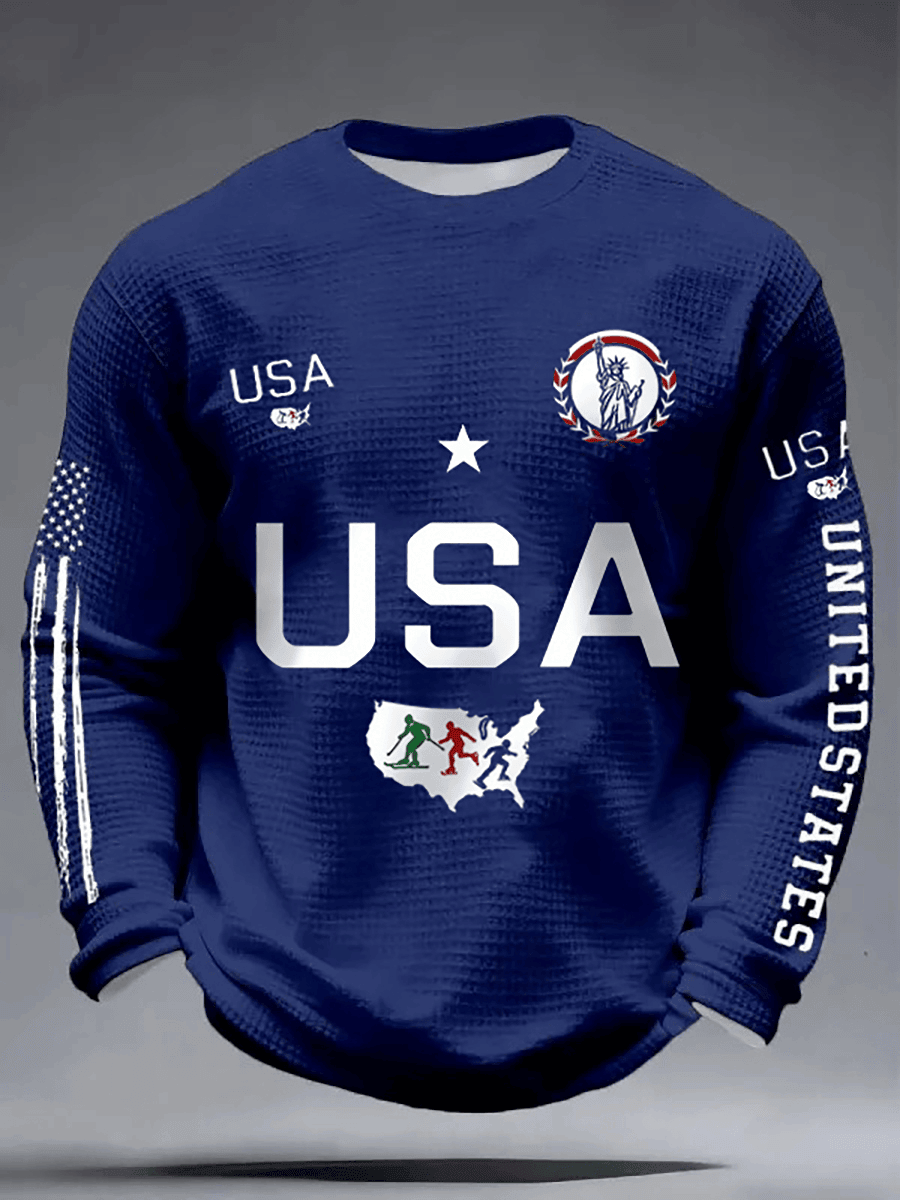 Team USA Milano Cortina 2026 Winter Olympics Long Sleeve Shirt USA Winter Sports 2026 Shirt Navy - MadebyMun