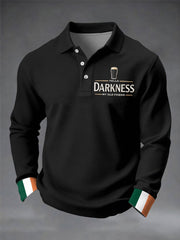 Hello Darkness My Old Friend Long Sleeve Polo Shirt St Patrick's Day Clothes Gift For Irish Him - MadebyMun
