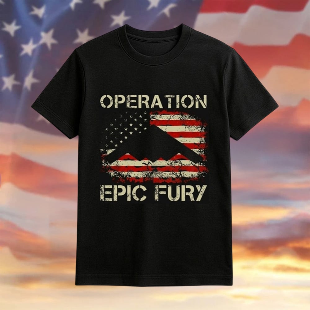 Operation Epic Fury T-Shirt Patriotic Military Merch Donald Trump US Israel Attack Iran