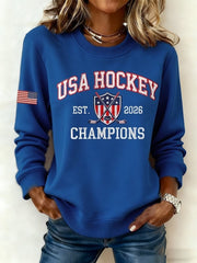 USA Hockey Merch USA Hockey Champions EST 2026 Sweatshirt Gifts For Olympics Fans