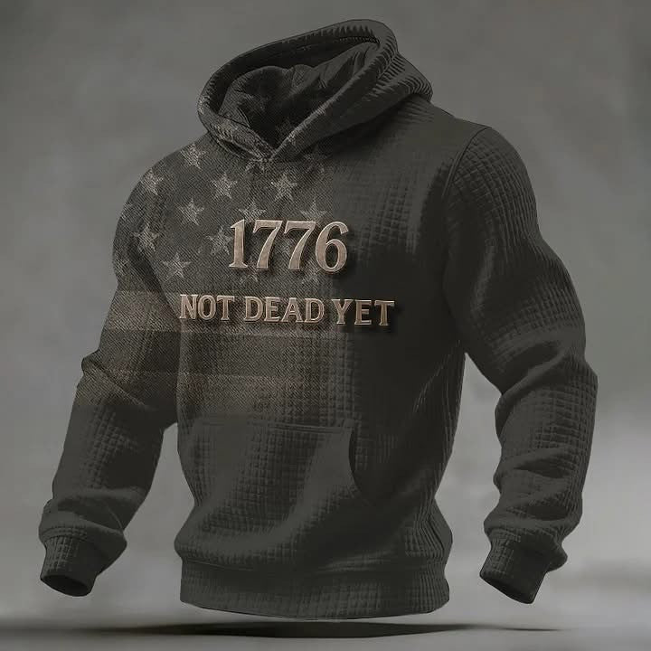 1776 Not Dead Yet Veteran Hoodie Men's Patriotic Honor 250 Years Of Freedom USA Anniversary - Lilybirchmarket
