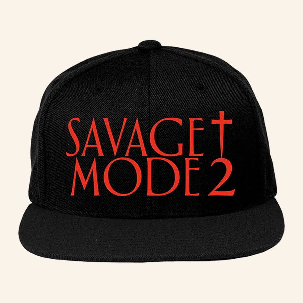 21 Savage Merch Savage Mode 2 Snapback Hat Embroidered Birthday Present For Him - Lilybirchmarket