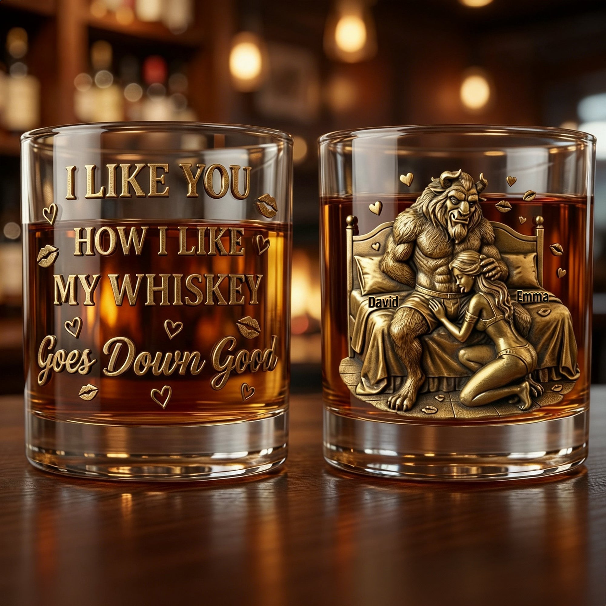 I Like You How I Like My Whiskey Naughty Couple Whiskey Glass, Valentine Couple Gift, Personalized Gifts For Couples