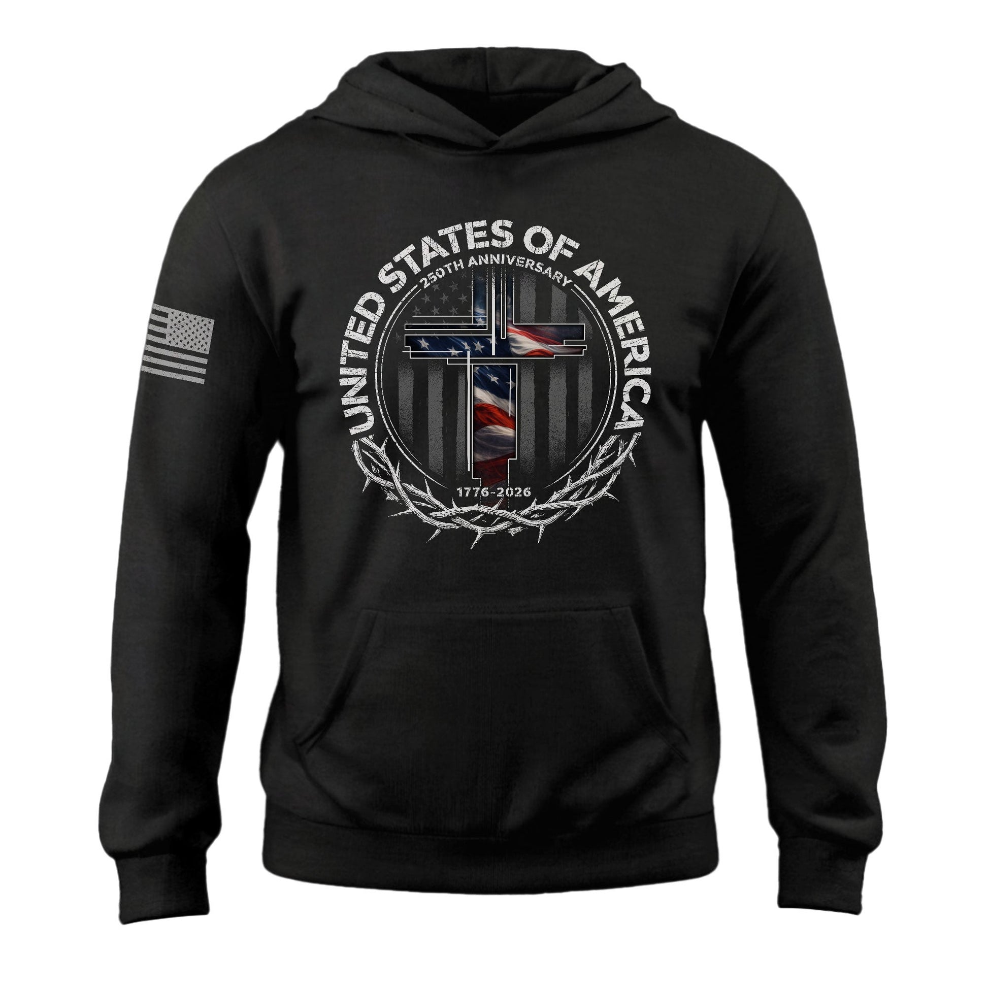 250 Years Faith Freedom Hoodie 1776 2026 Christian USA Patriotic Best Gift - Lilybirchmarket