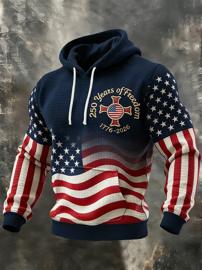 250 Years Of Freedom 1776 2026 Hoodie Christian Cross Patriotic Apparel Best Gift For Independence - Lilybirchmarket