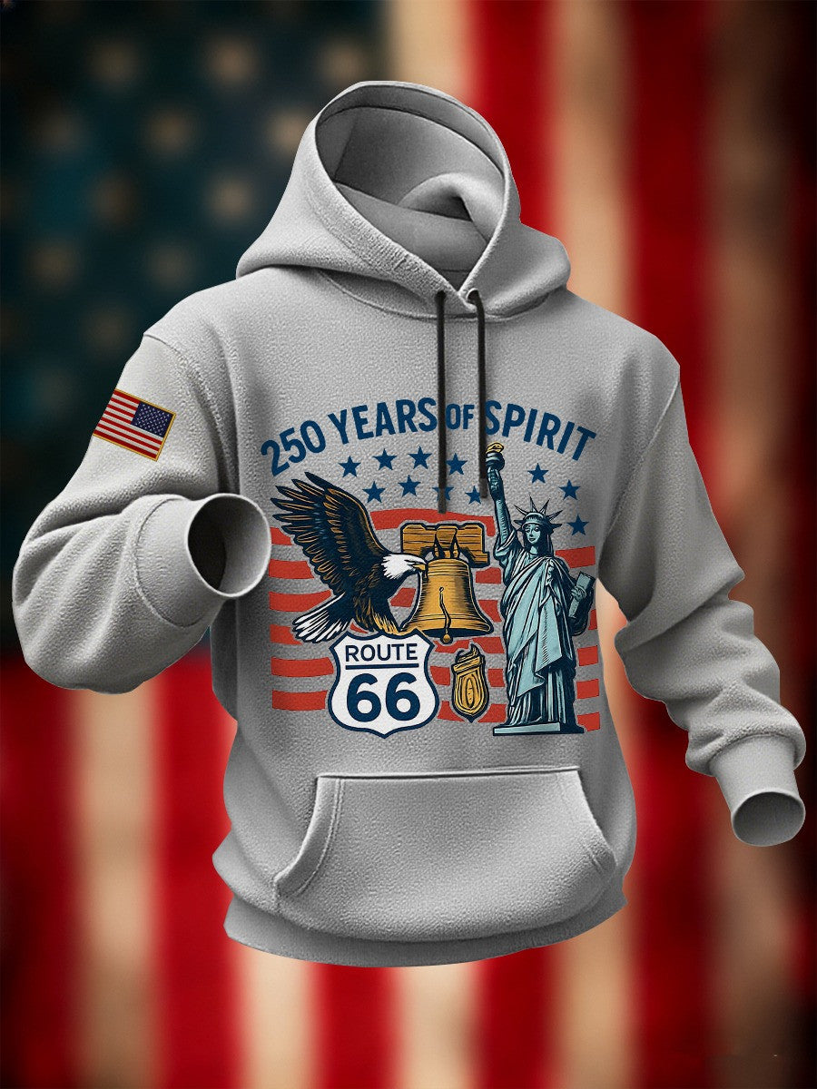 250 Years Of Service Hoodie Route 66 Eagle Liberty Statue 250th Anniversary Veteran Gifts - Lilybirchmarket