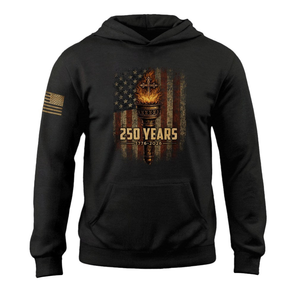250 Years Semiquincentennial Faith Hoodie 1776 2026 USA American Patriot Best Gift - Lilybirchmarket