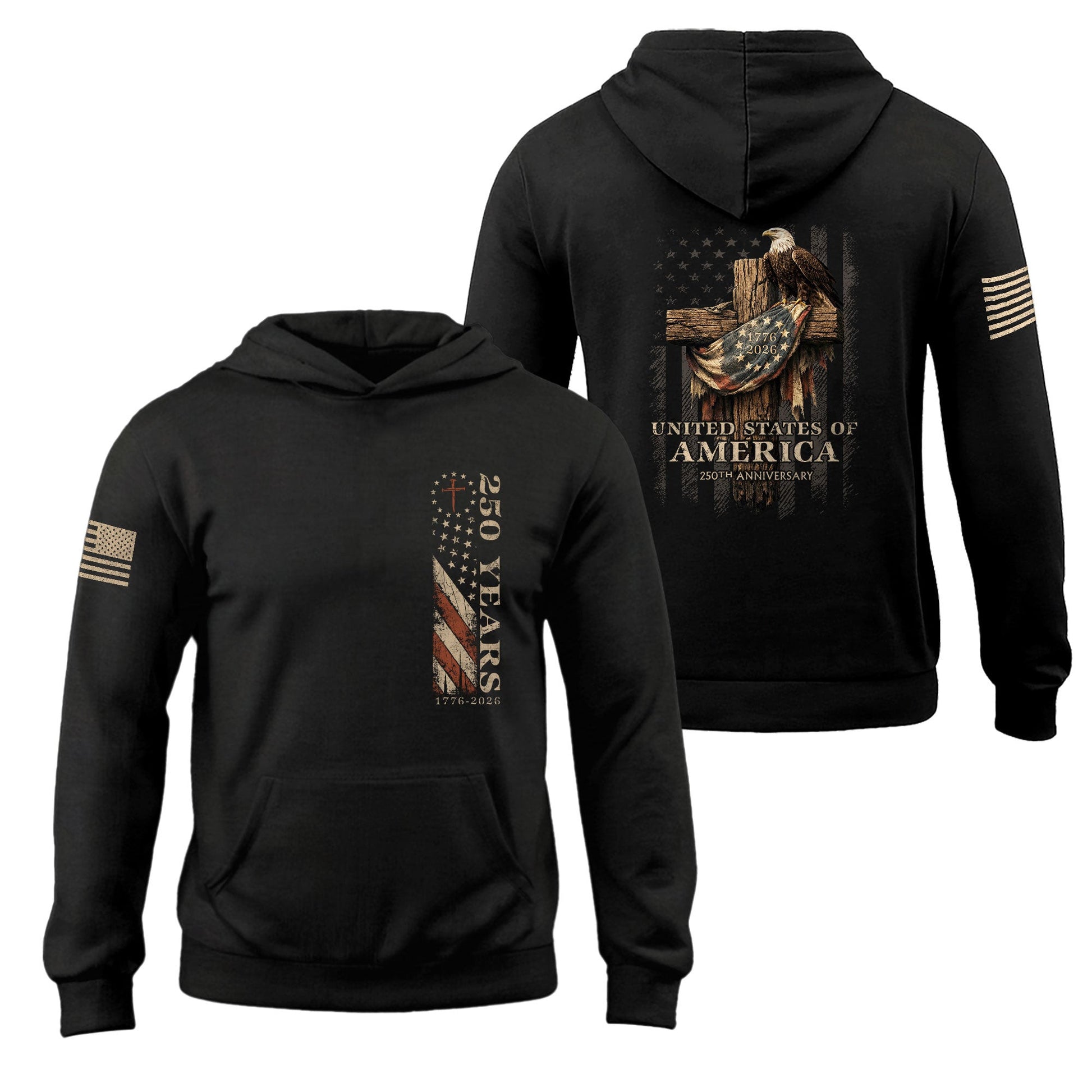 250th Anniversary Christian Freedom Hoodie 1776 2026 USA Patriotic Best Gift - Lilybirchmarket