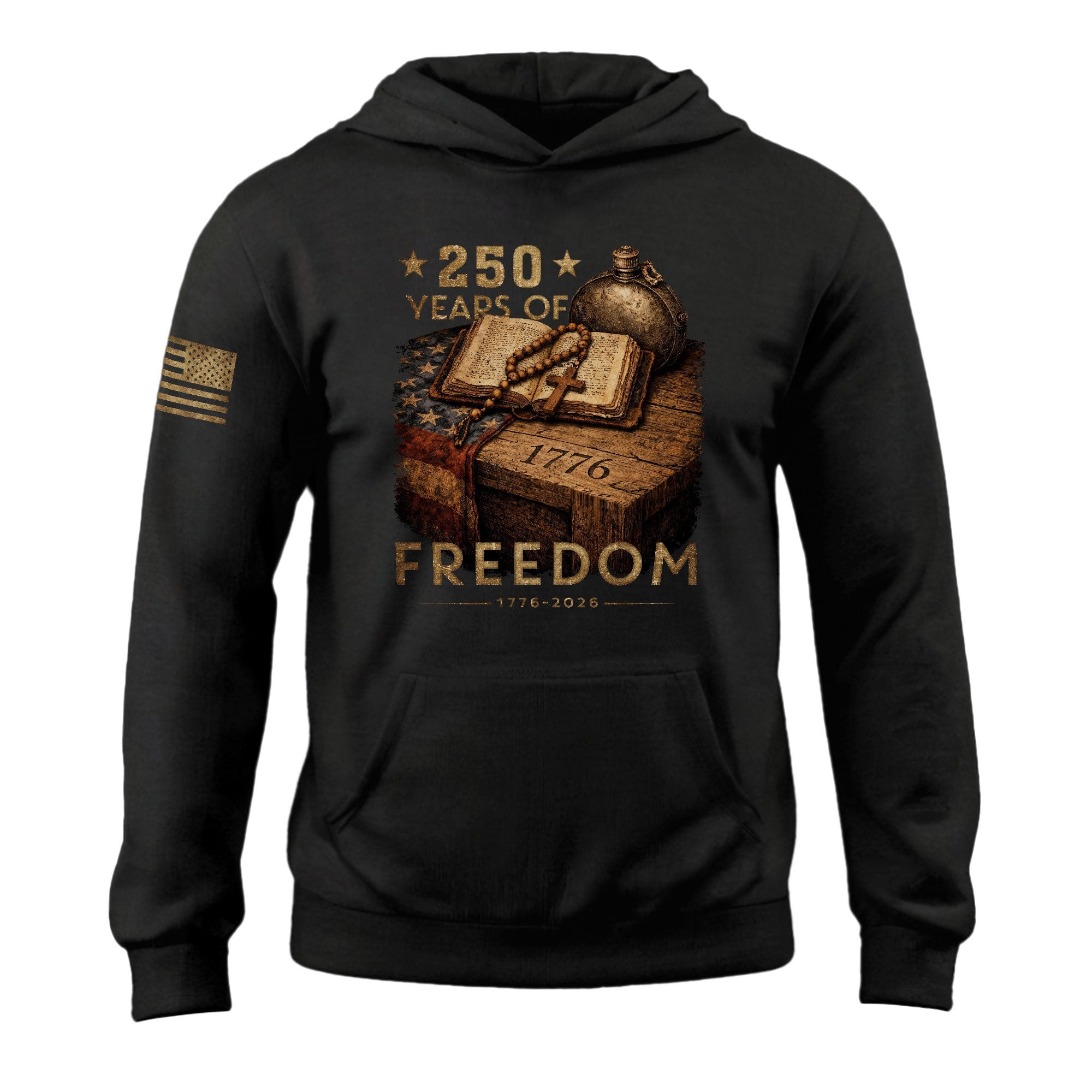 250th Anniversary Christian Patriot Hoodie 1776 2026 Faith Freedom USA Gift - Lilybirchmarket