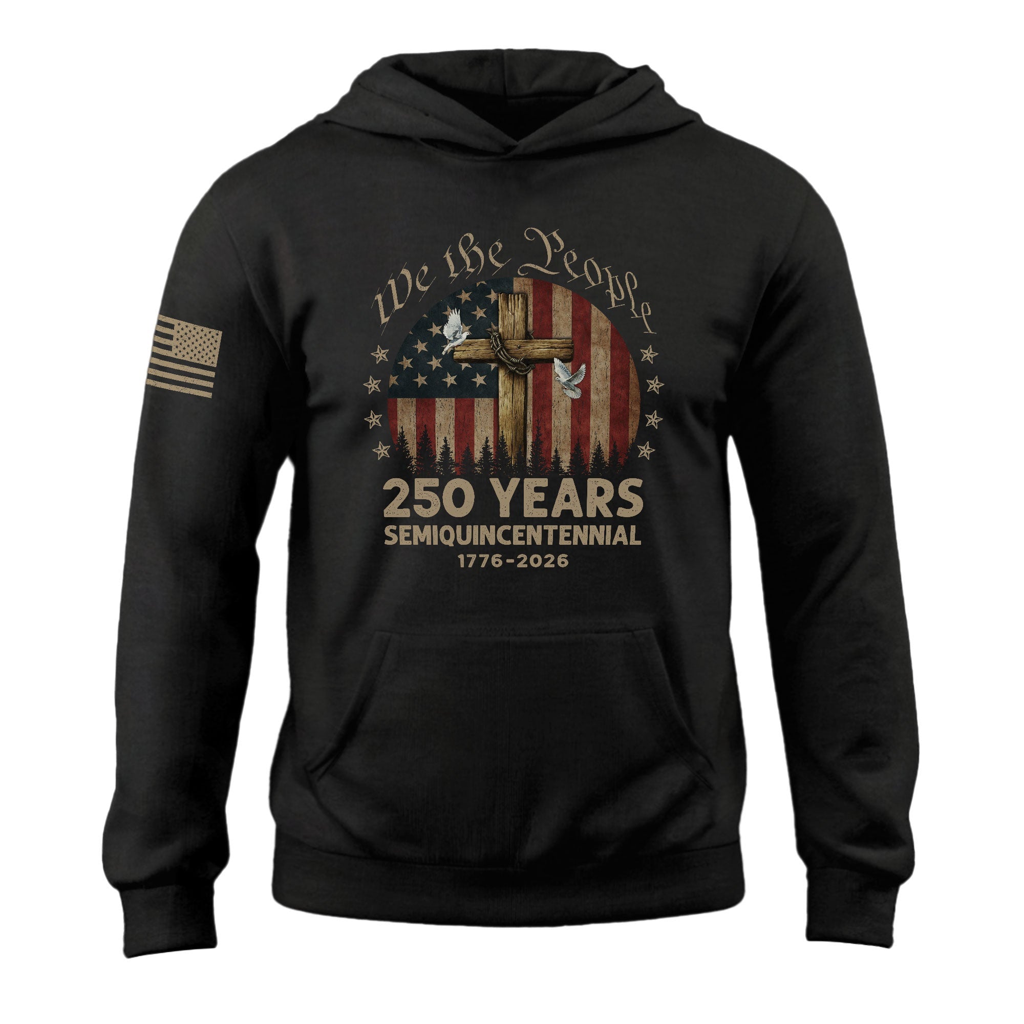 250th Anniversary Hoodie 1776 2026 USA Christian Patriotic Faith Freedom Celebration - Lilybirchmarket