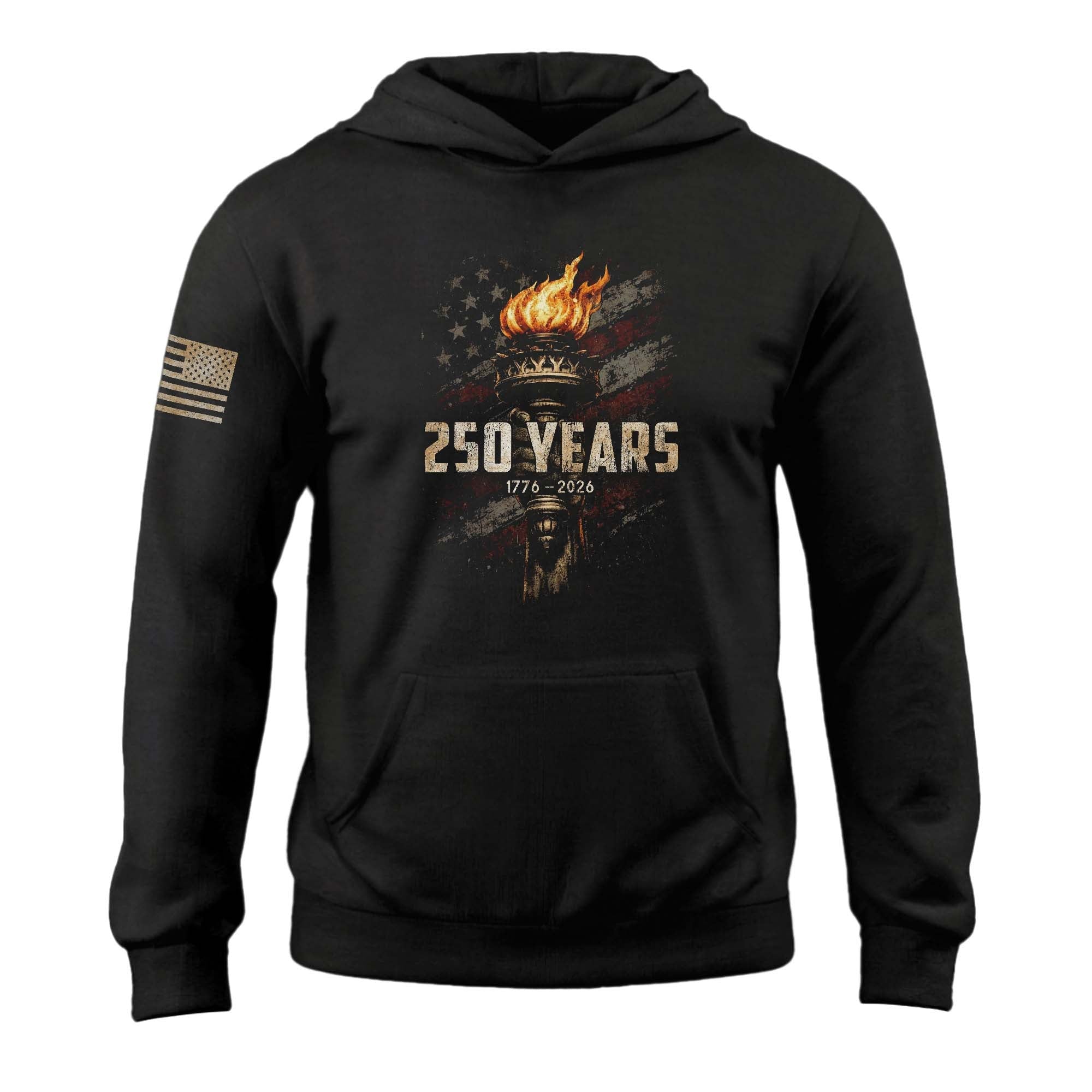 250th Anniversary Liberty Torch Hoodie 1776 2026 USA Patriotic Men Best Gift - Lilybirchmarket