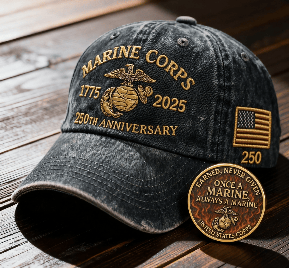 250Th Anniversary Of The US Marine Corps Hat Embroidered Honoring USMC Hat Gift For Veterans - Lilybirchmarket