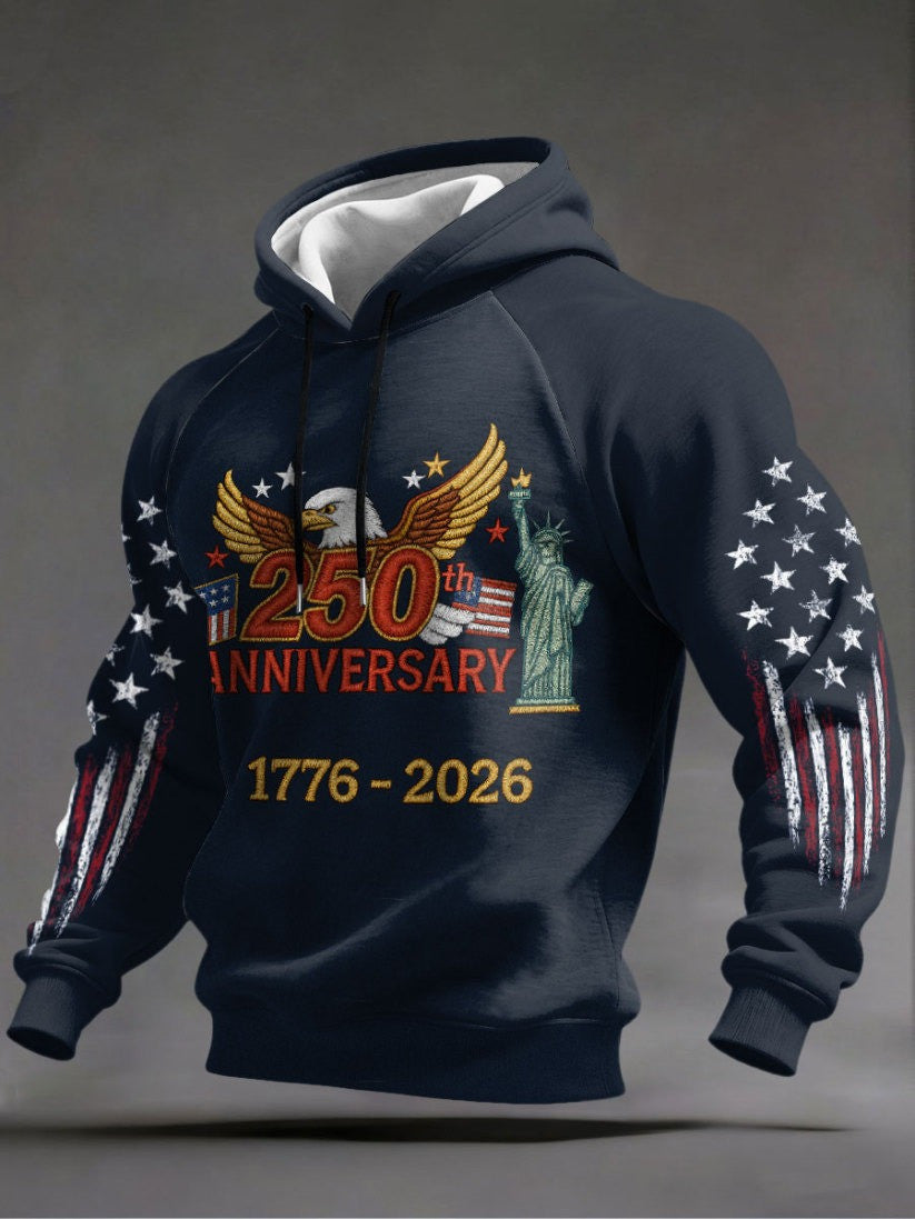 250th Anniversary USA Hoodie 1776 2026 Independence Day Apparel Patriotic Gifts For Men - Lilybirchmarket