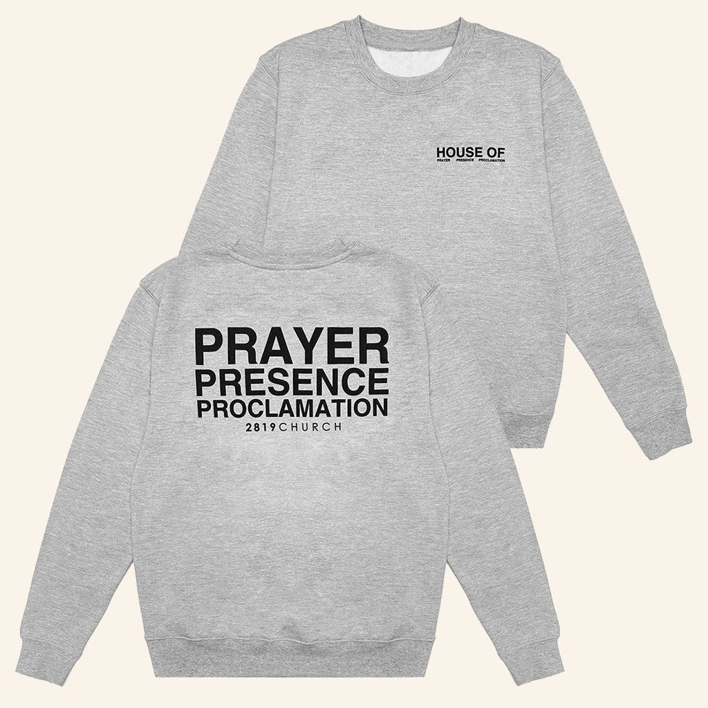 2819 Church Merch House Of Prayer Grey Sweatshirt Present For Dad - Lilybirchmarket