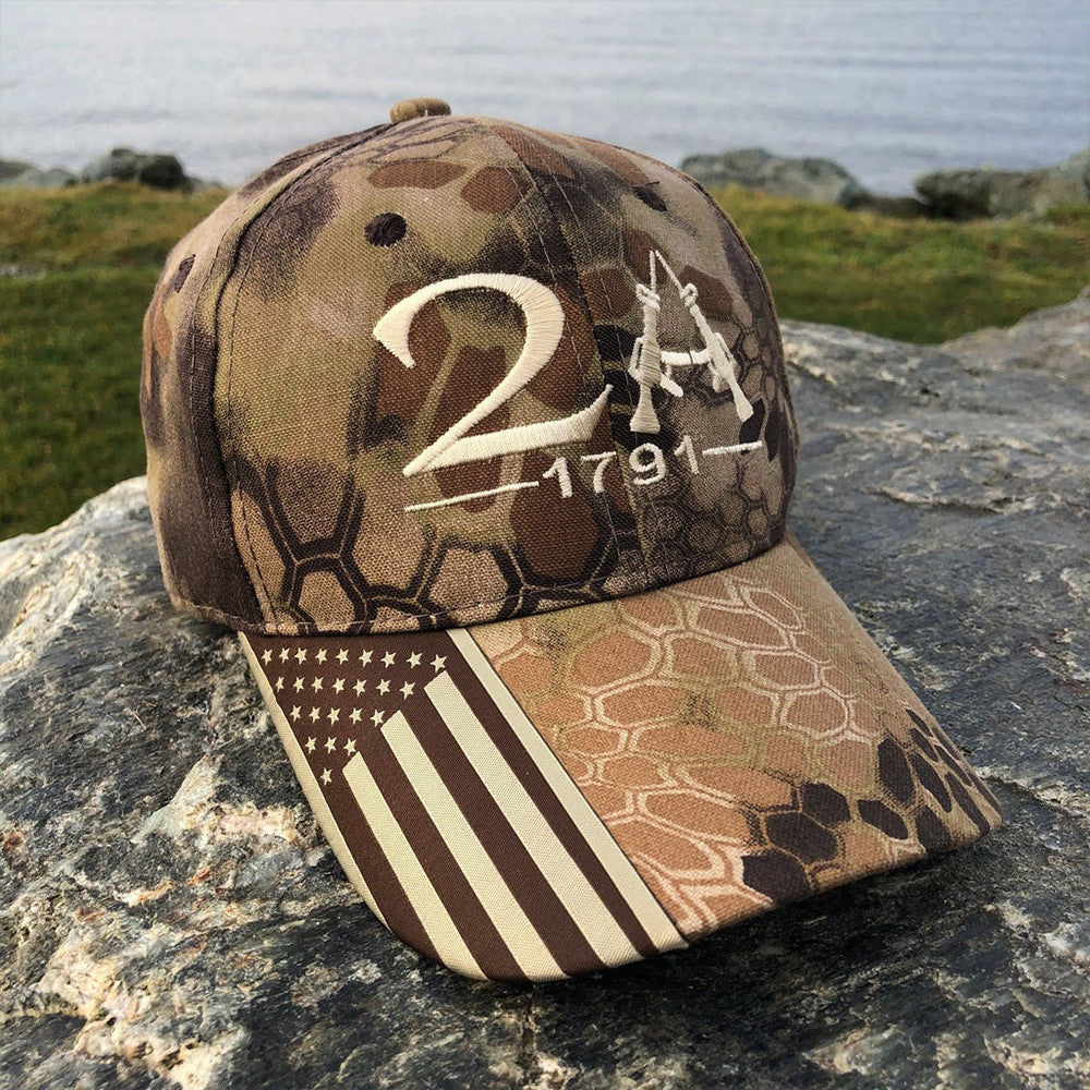 2A 1791 2nd Amendment Embroidered Camo Hat Right To Bear Arms Hat Gun Lovers Gifts - Lilybirchmarket