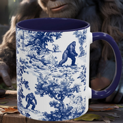 Bigfoot Sasquatch Print Forest Toile Funny Accent Mug