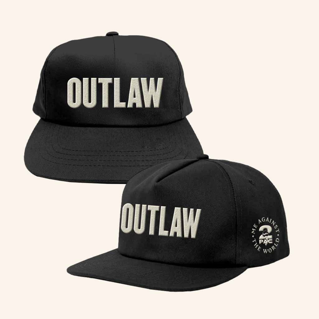 2Pac Merch Outlaw Embroidered Snapback Hat Unique Gifts For Music Lovers - Lilybirchmarket