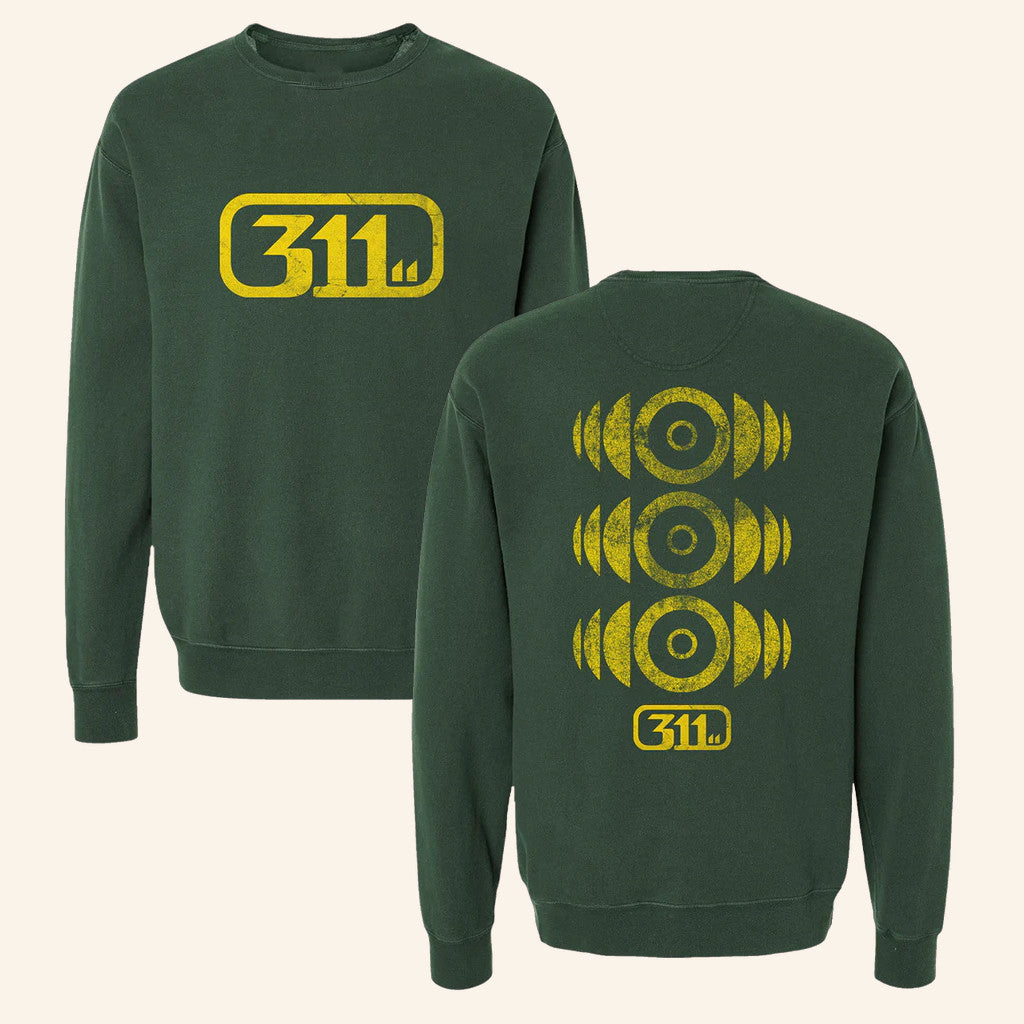 311 Merch Green Soundsystem Crewneck Sweatshirt Gift Ideas For Rock Fans - Lilybirchmarket