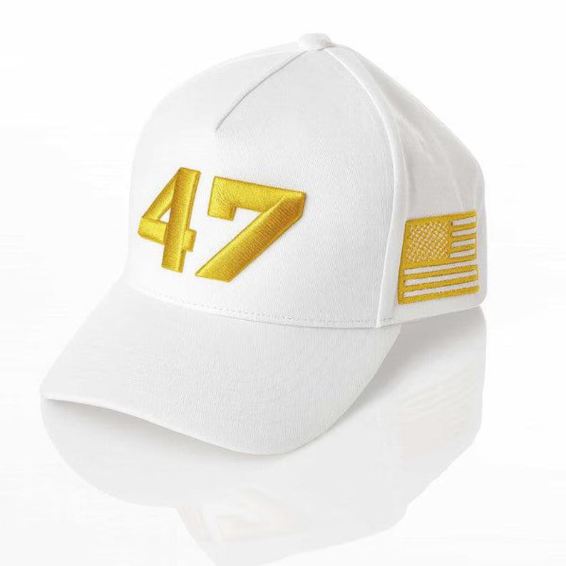 47 Hat Charlie Kirk Gold USA Flag Hat 45 47 Trump Merch Kirk Merch Dad Gifts - Lilybirchmarket